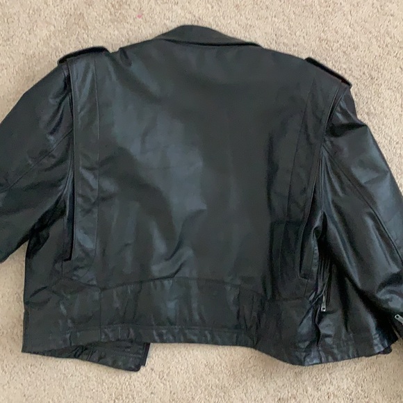 Men’s Leather Biker Jacket - Picture 3 of 12